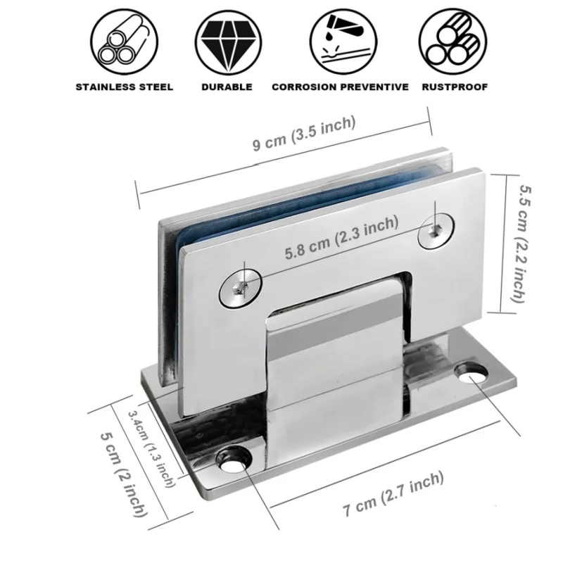 90 ° /180 °   Penjepit Kaca St - Glass Door Hinge ulasan dan harga